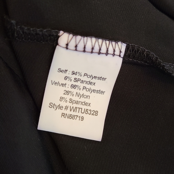 Black burnout velvet accent top NWT Sheer neck and sleeves, 2X NY Collection - Picture 13 of 13